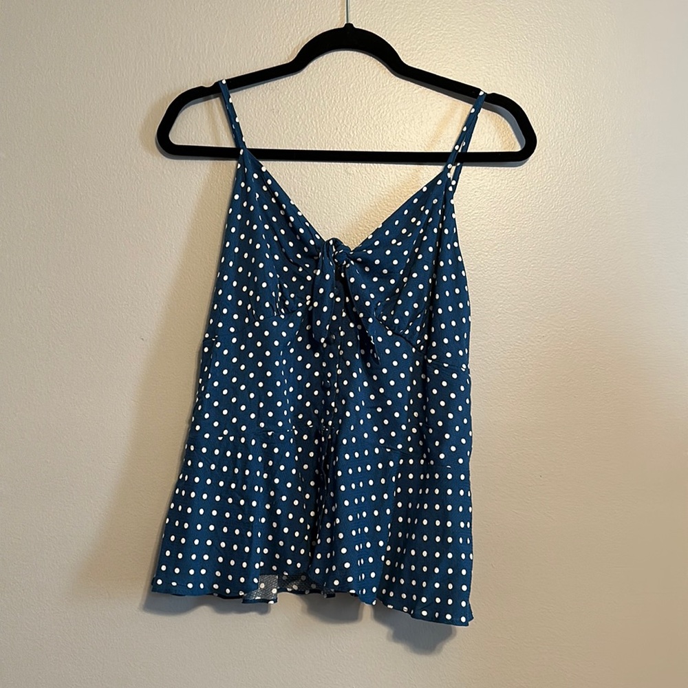 Jessica Simpson size large blue polka dot tank top